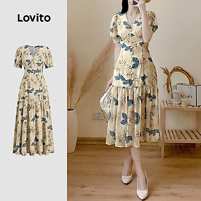 Vestido Lovito Floral: Elegância e Conforto