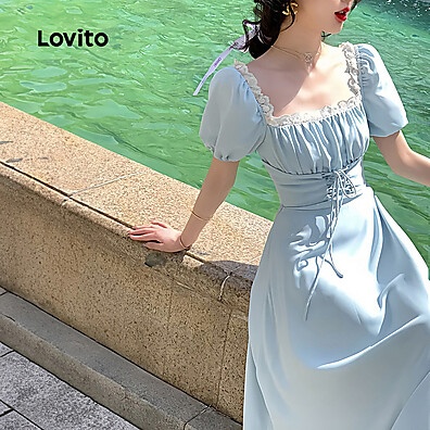 Vestido Lovito Liso com Cadarço: Casual e Elegante