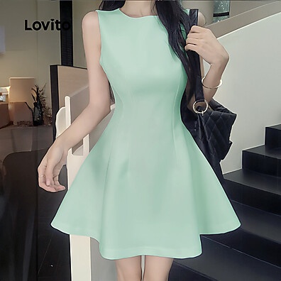 Vestido Lovito Liso com Zíper: Casual e Moderno