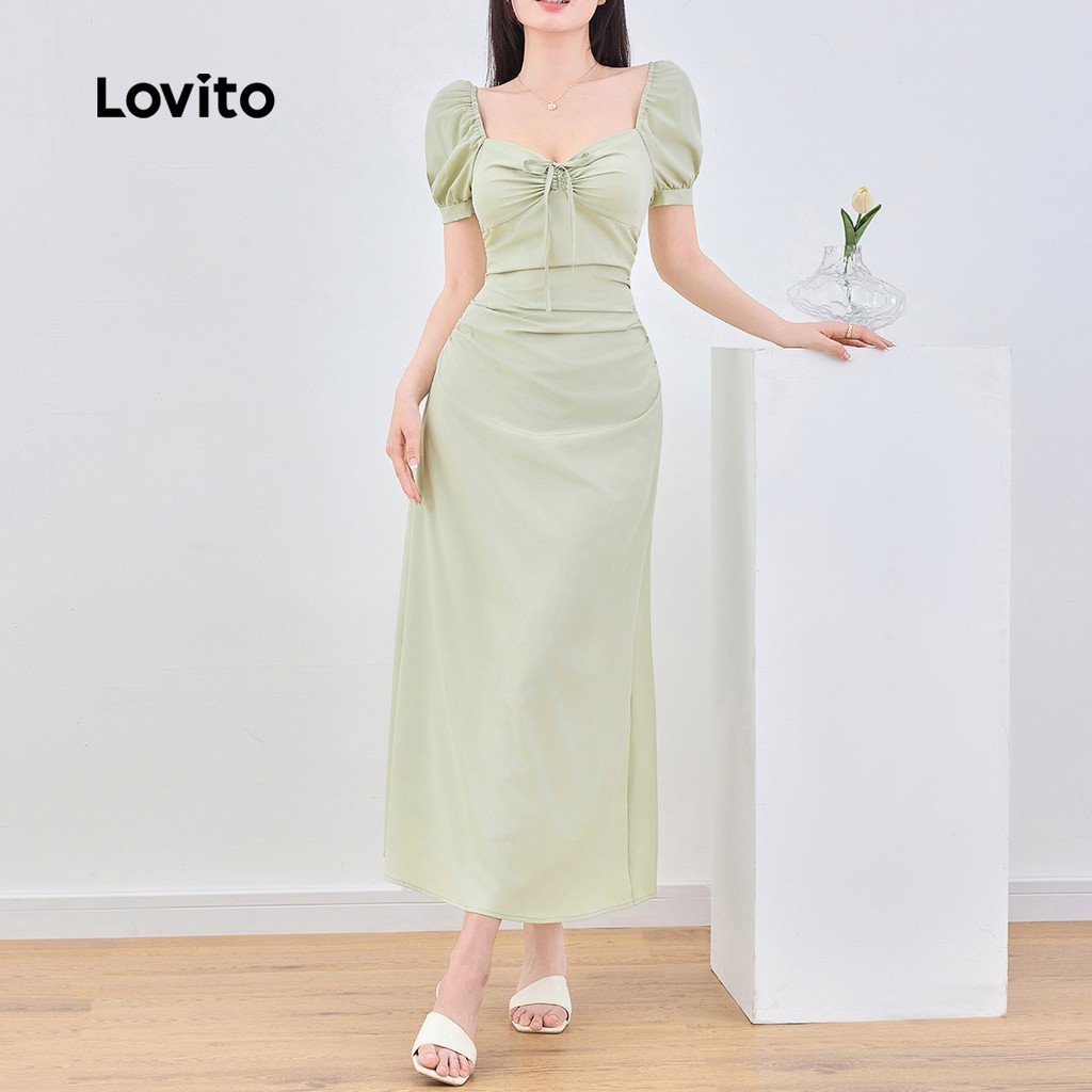 Vestido Lovito Plissado: Elegância Casual