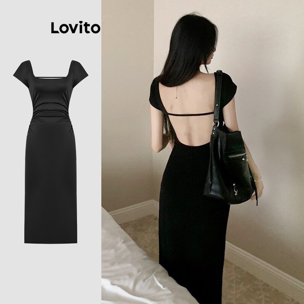 Vestido Lovito Sem Costas: Elegância e Conforto