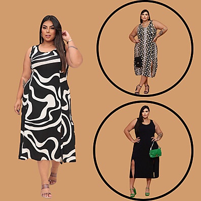 Vestido Midi Plus Size com Fenda: Conforto e Estilo