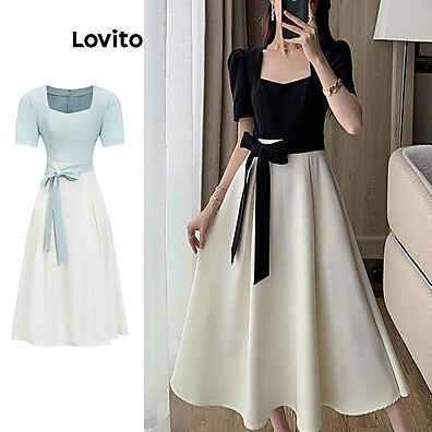 Vestido Patchwork Lovito: Elegância e Estilo!
