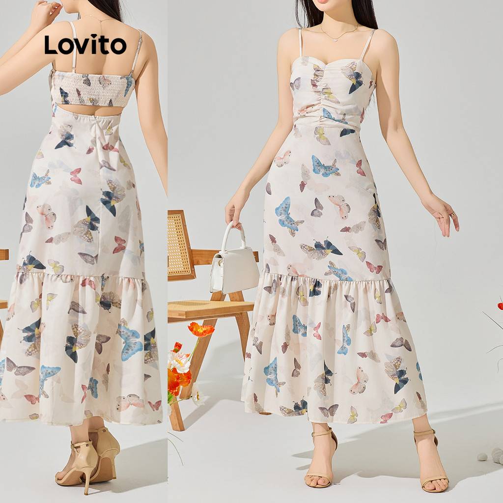 Vestido Plissado Borboleta Lovito: Elegância e Conforto
