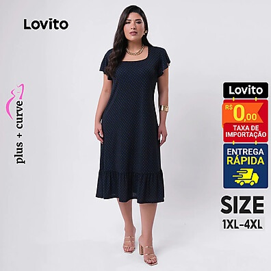 Vestido Plus Size Estampa Poá – Conforto e Estilo para Você 💃