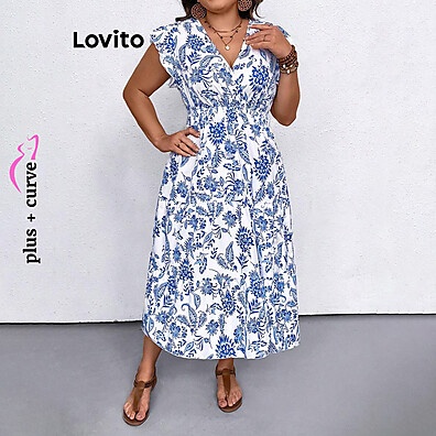 Vestido Plus Size Floral Lovito: Estilo e Conforto!