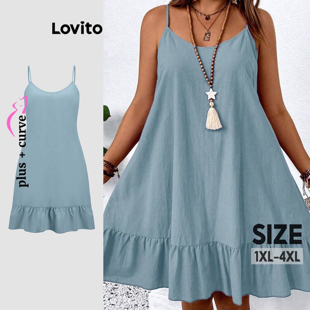 Vestido Plus Size Lovito: Casual e com Babados