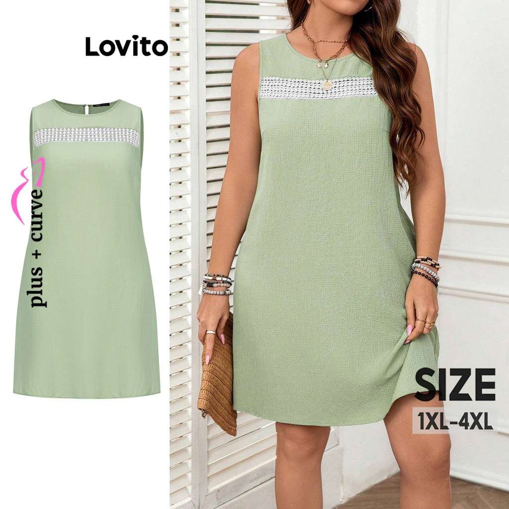 Vestido Plus Size Lovito: Elegância em Renda e Jacquard