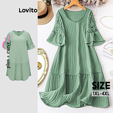 Vestido Plus Size Renda Lovito: Elegância Casual