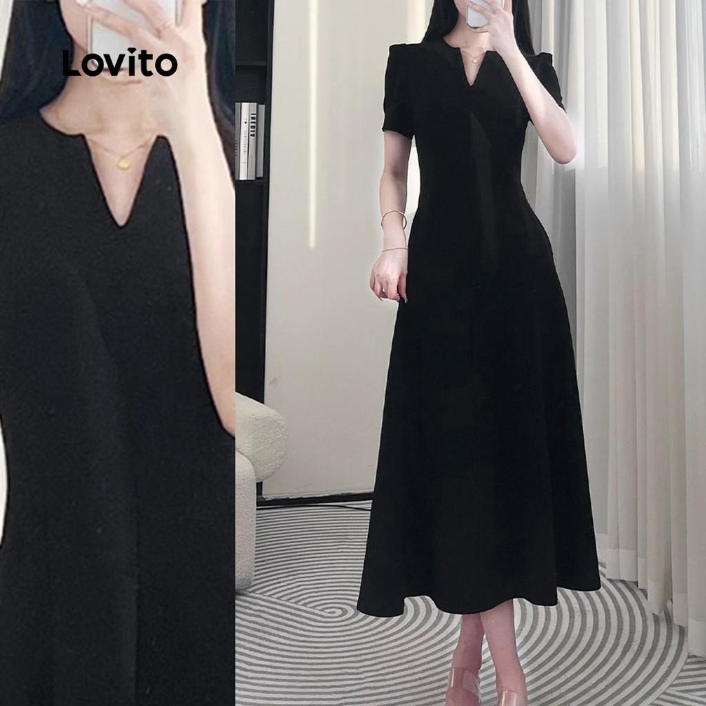Vestido Preto Plissado Lovito: Elegância e Conforto