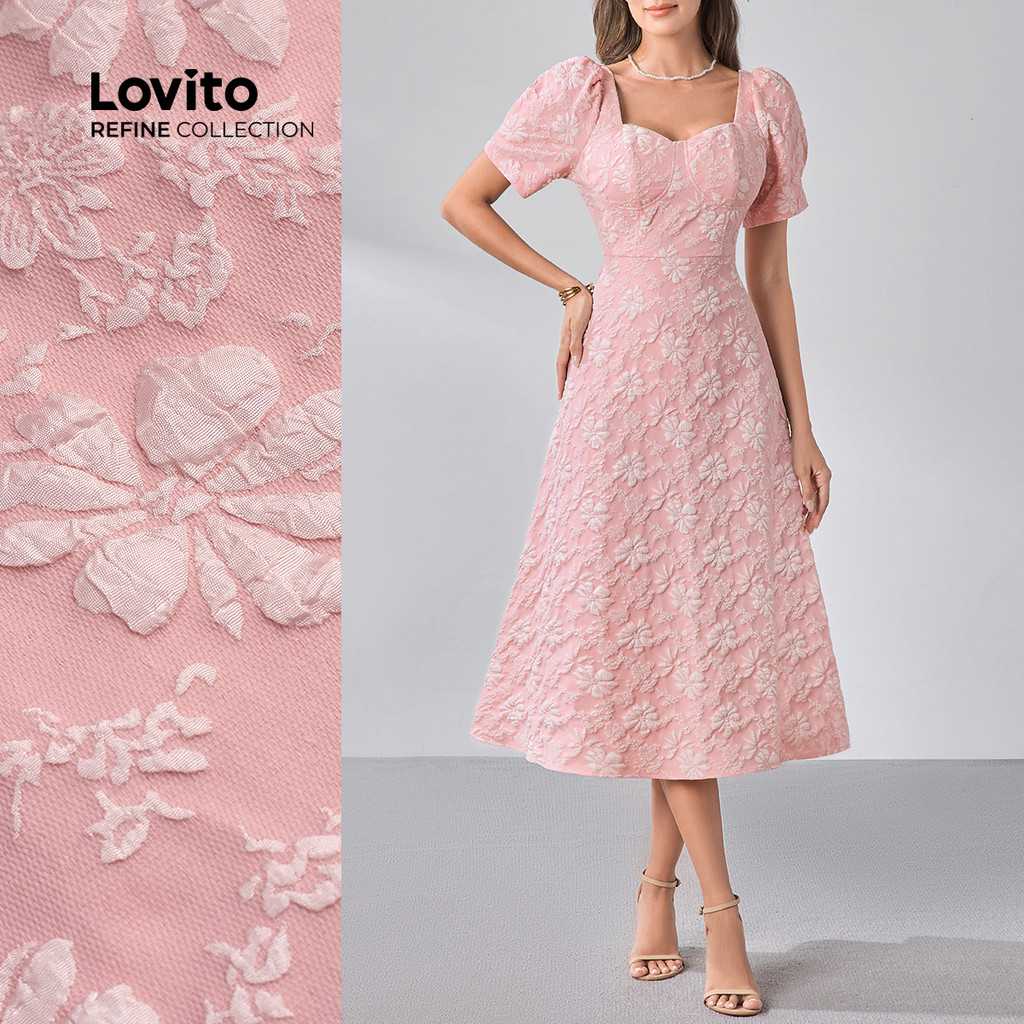 Vestido Rosa Jacquard: Elegância e Textura