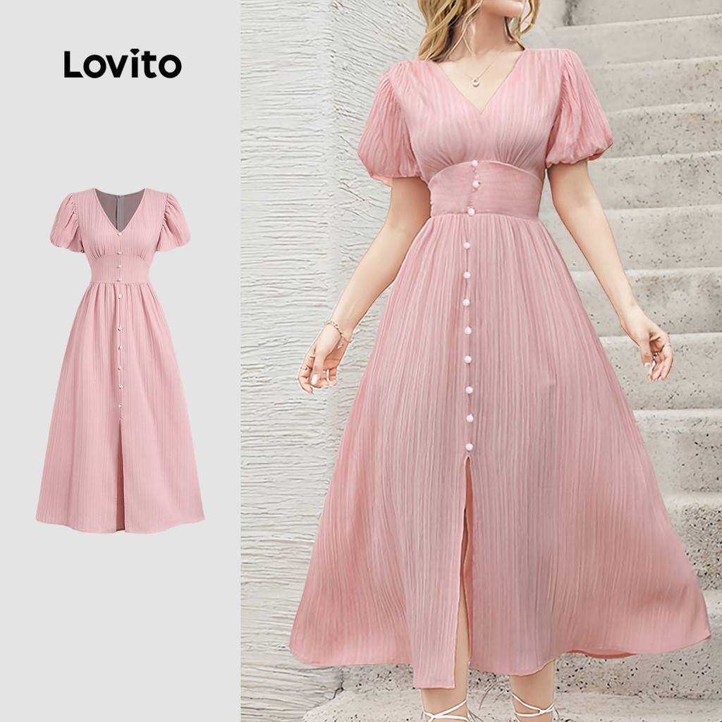 Vestido Rosa Lovito: Elegância Casual