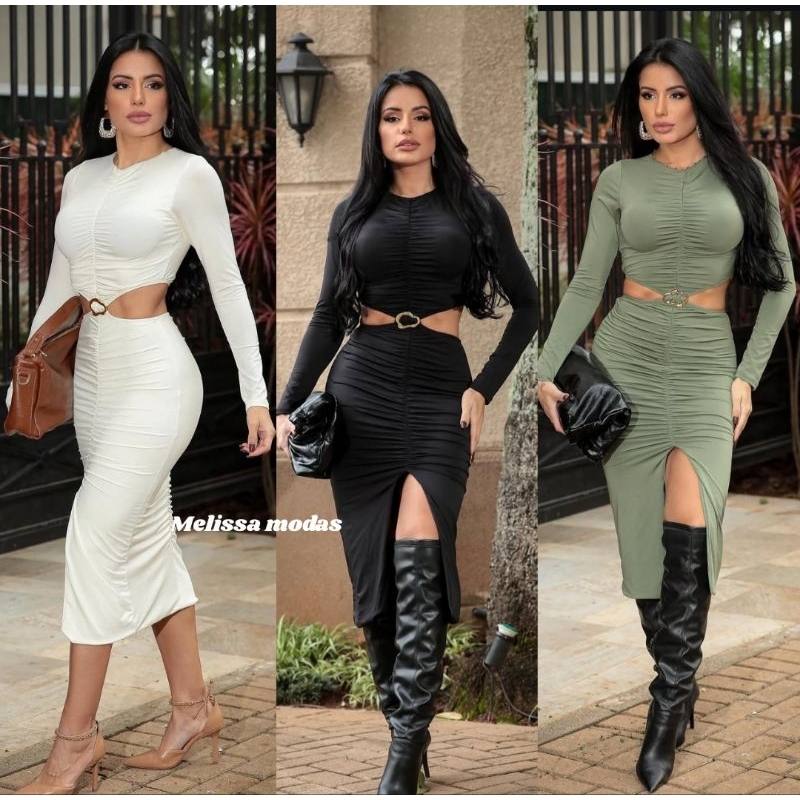 Vestido Stella: Elegância com Fivela Orgânica