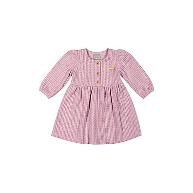 Vestido Tricô Bebê Menina: Elegância Rosa!