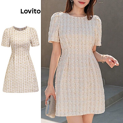 Vestido Tweed Lovito: Elegância Casual para o Verão