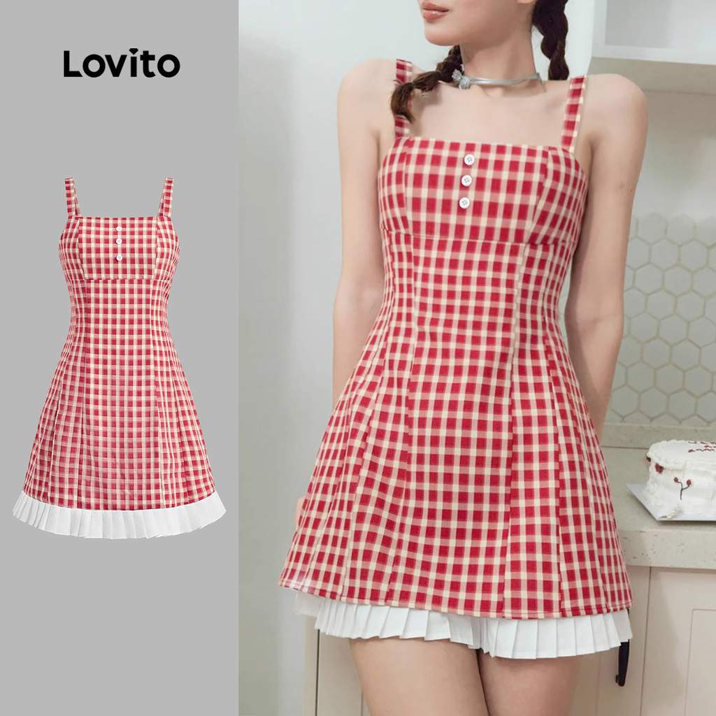 Vestido Xadrez 2 em 1 Lovito: Estilo e Versatilidade