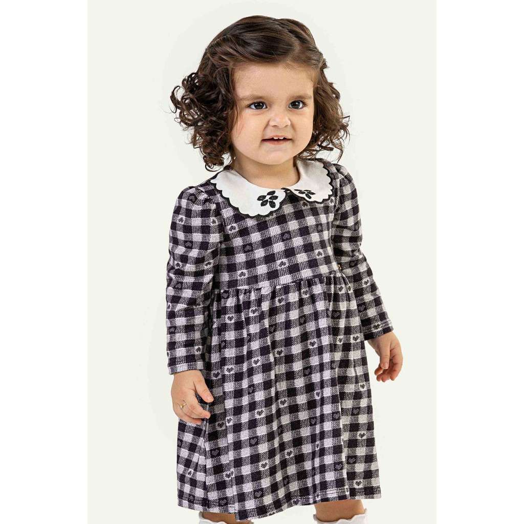 Vestido Xadrez Bebê Menina: Estilo e Conforto!