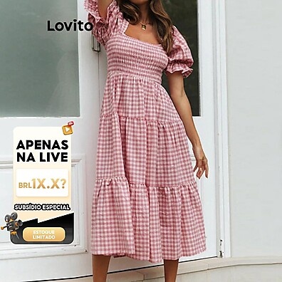 Vestido Xadrez Lovito: Casual e Elegante!