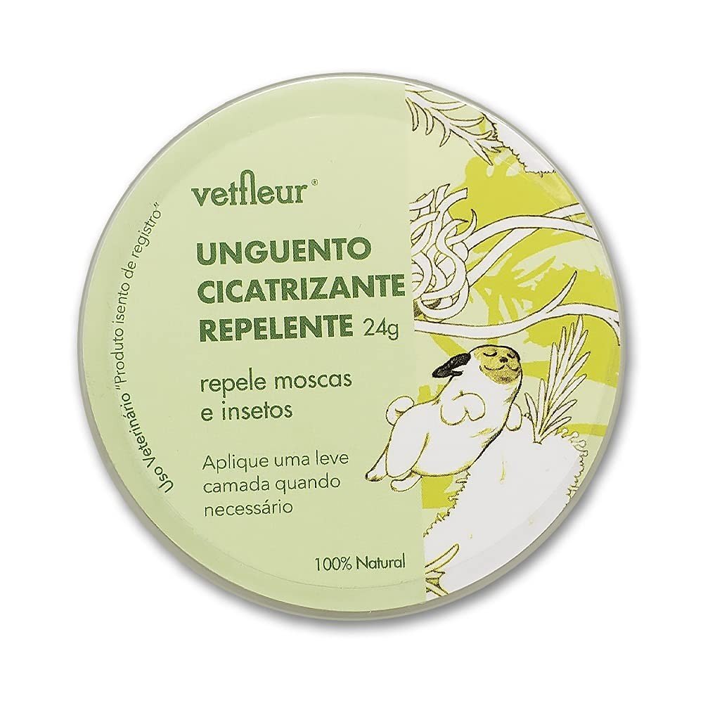 Unguento Repelente e Cicatrizante VetFleur - 24g | Tratamento Hidratante e Protetor para Feridas