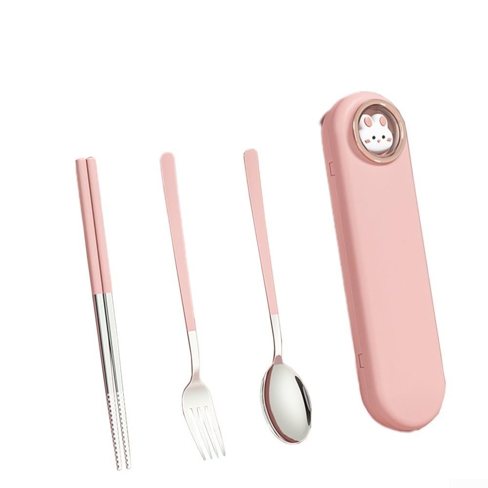 Conjunto de Talheres Aço Inox 304 com Pauzinhos Antiderrapantes | Portátil para Viagem e Acampamento