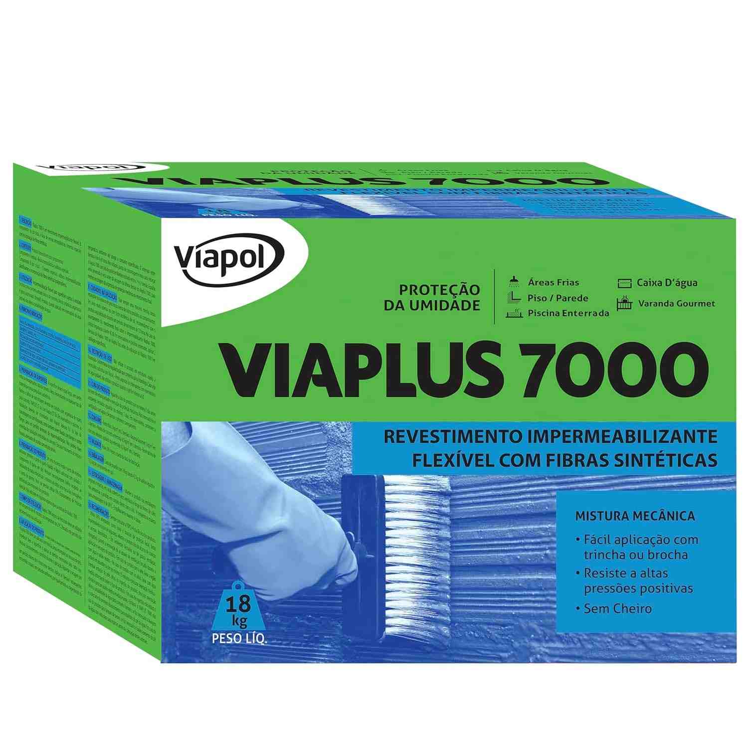 Viaplus Viapol 7000: Impermeabilização Profissional em Caixa 18kg