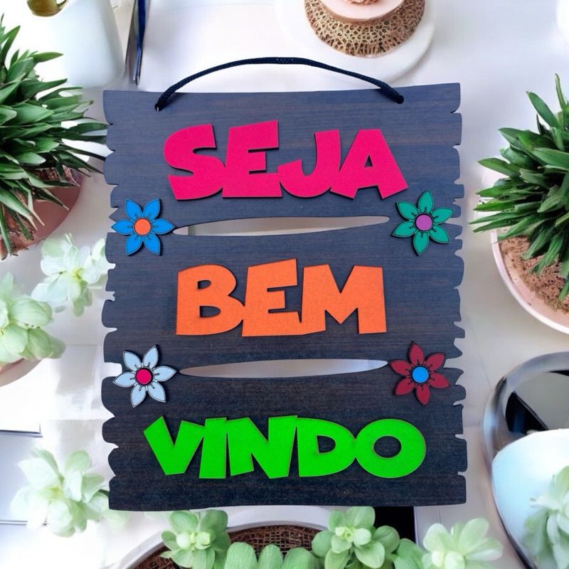 Seja Bem Vindo Neon: Placa Decorativa MDF Vibrante 🌟