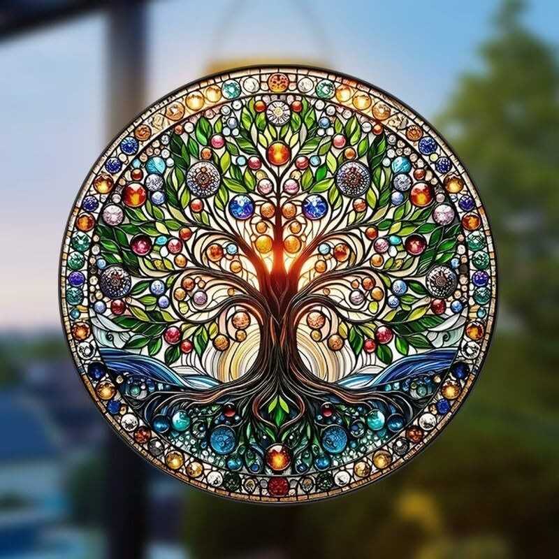 Adesivo Árvore da Vida Colorido em PVC - Decoração Resistente à Água e UV para Casa, Carro e Vidros