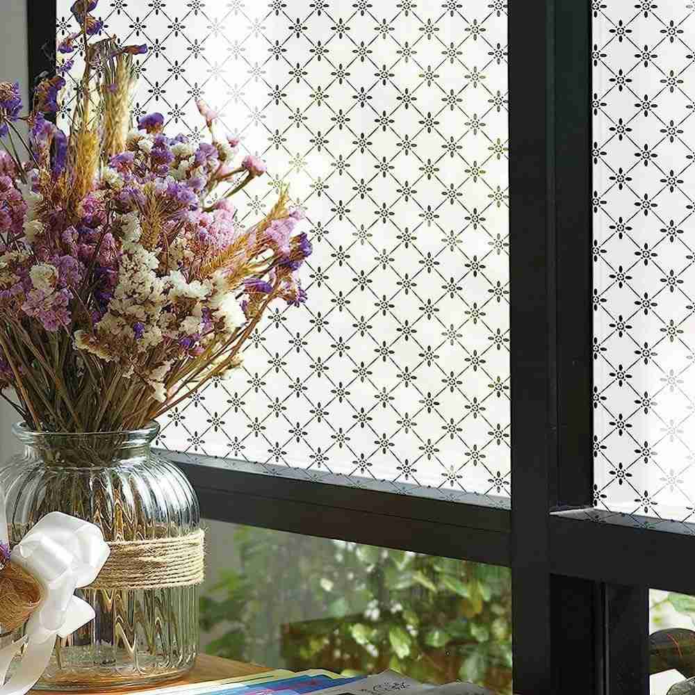 Adesivo de Vidro Jateado Losangos Delicados 1,5m x 90cm – Estilo e Privacidade com Elegância