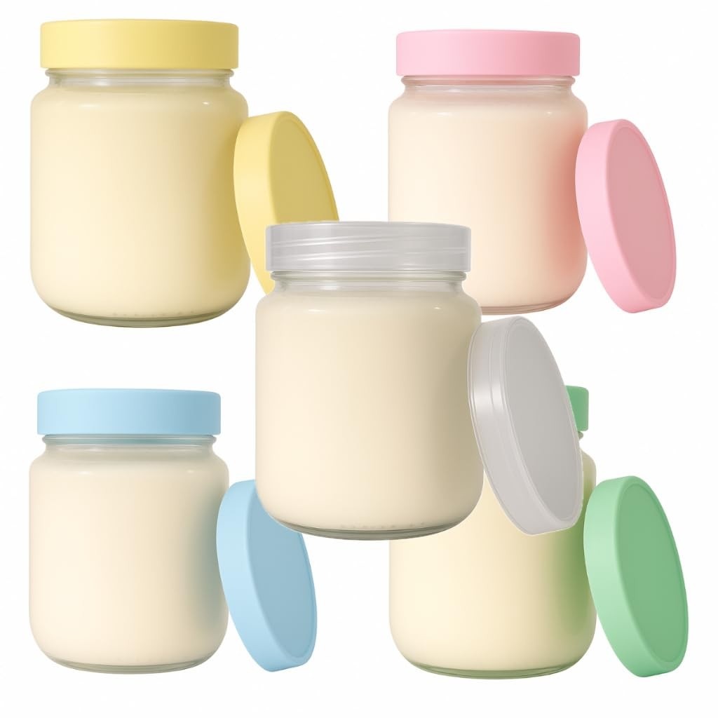 Potes de Vidro 240ml com Tampa BPA-Free - Ideal para Leite Materno e Papinhas