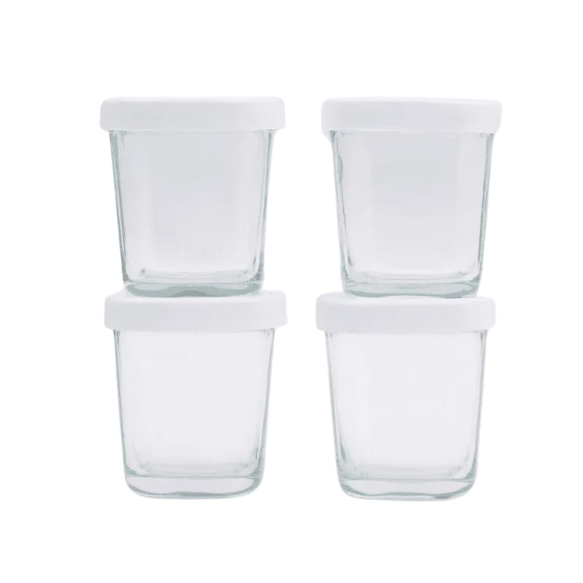 Kit 4 Potes de Vidro 150ml para Leite Materno e Papinhas - Segurança e Praticidade na Alimentação do Bebê