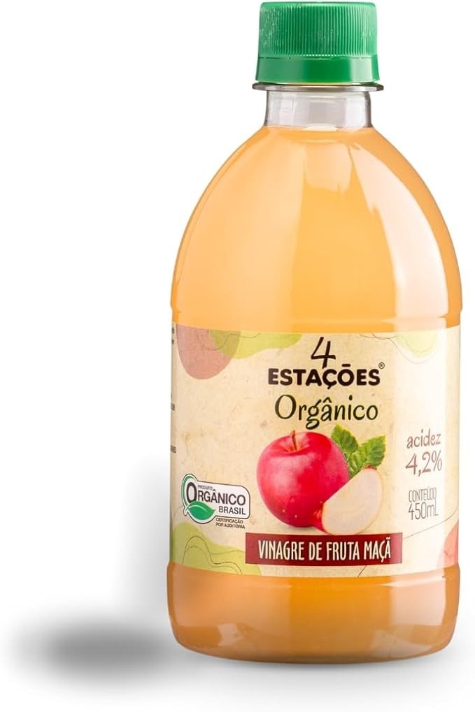 Vinagre De Maçã Orgânico Acidez 4,2% 4 Estações 450 ml