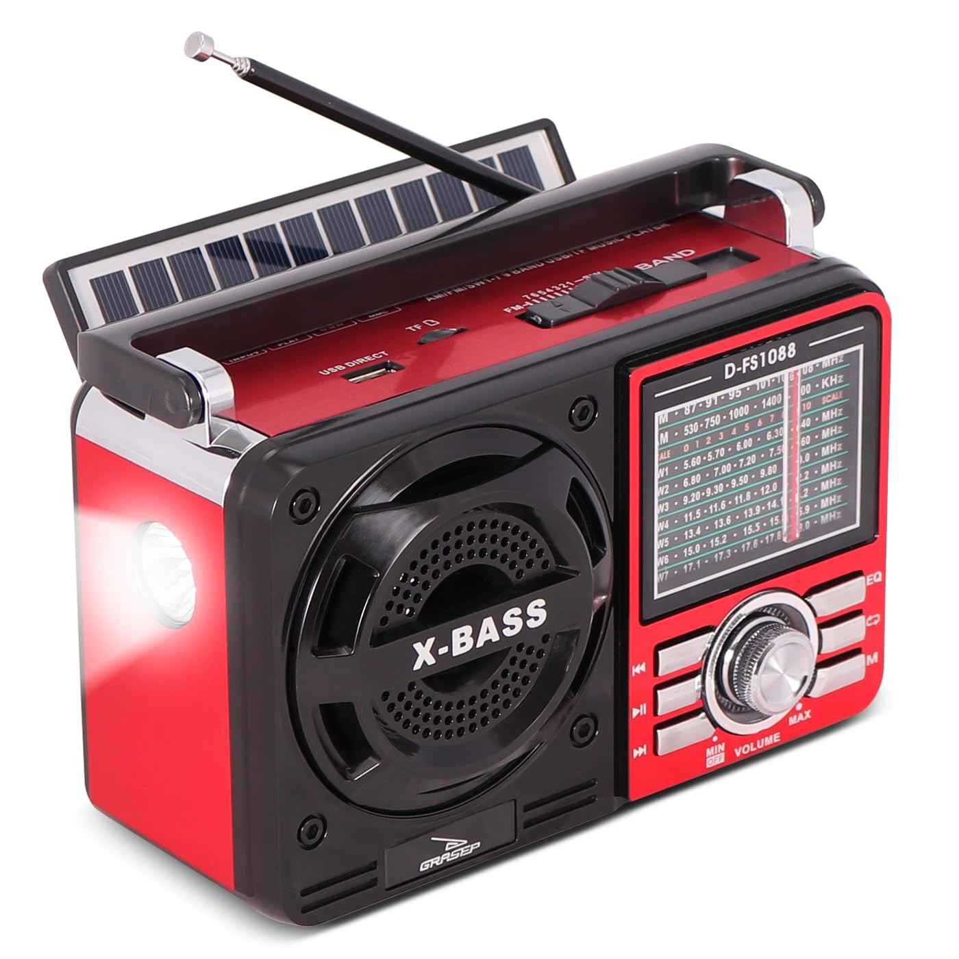 Caixa de Som Retrô Vintage Bluetooth 10W RMS Solar | Rádio FM/AM, MP3, USB, SD e Lanterna