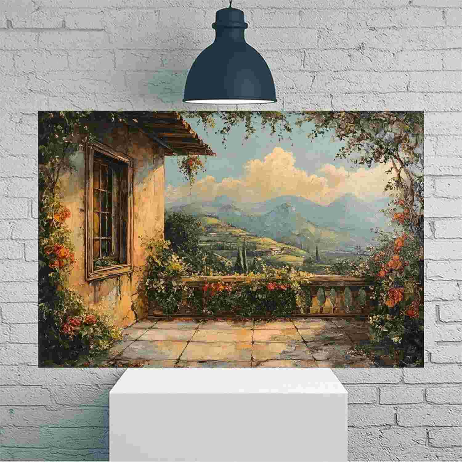 Arte de Parede Vintage Montanha 30,5x45,7cm - Tela Rústica para Decoração Moderna