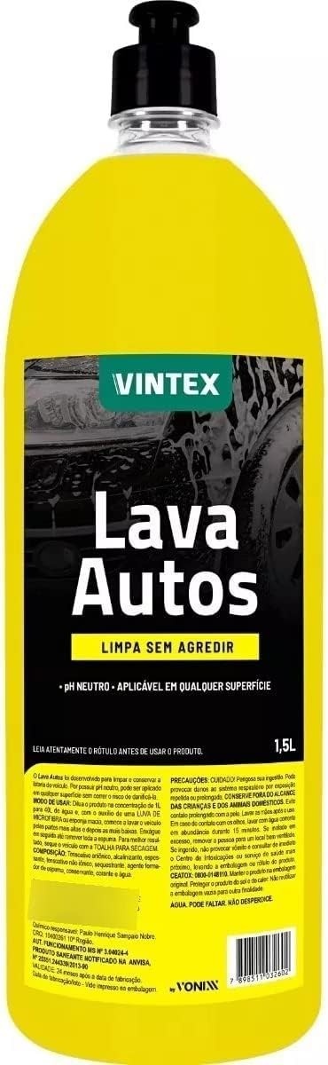 Shampoo Automotivo Concentrado Lava Autos Vintex 1,5L: Limpeza Profunda e Proteção para seu Veículo