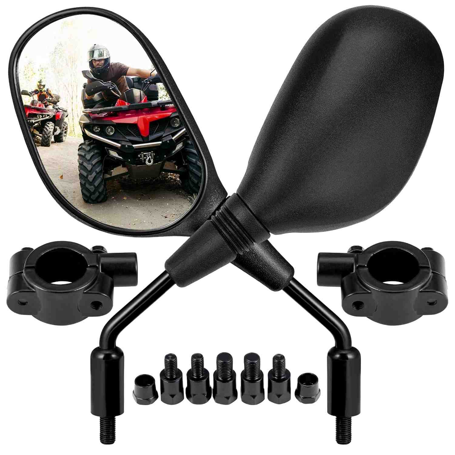 Espelhos KEMIMOTO para Moto e ATV: Visão Clara e Segurança com Ajuste 360°