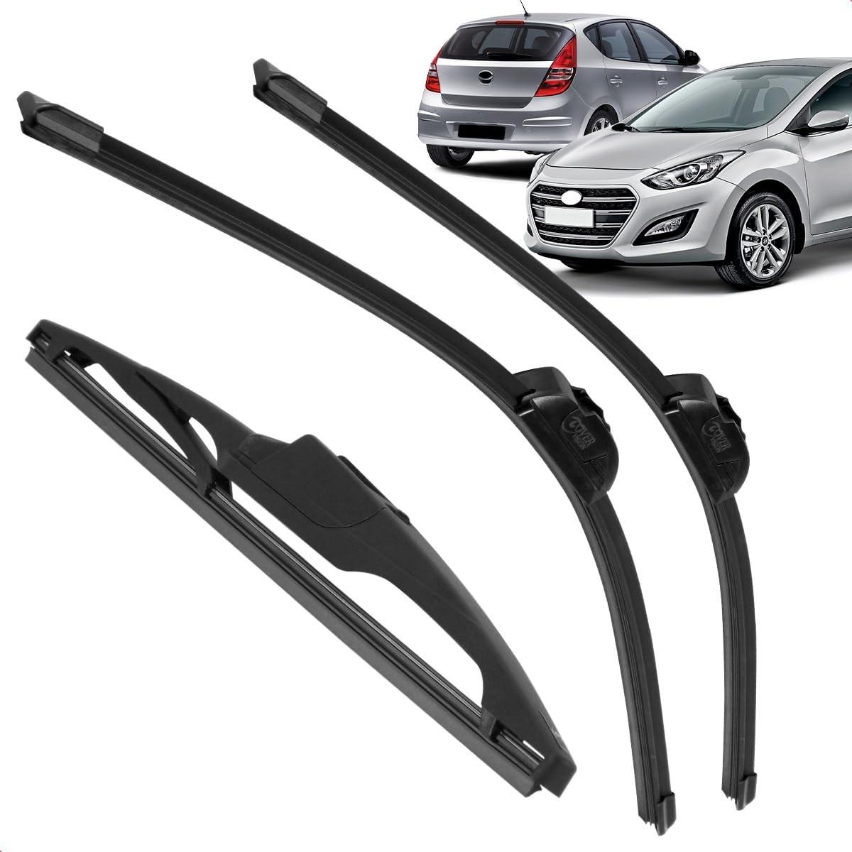Kit 3 Palhetas Limpador Para-brisa Silicone Hyundai i30 2013-2017 - Visão Clara e Segura