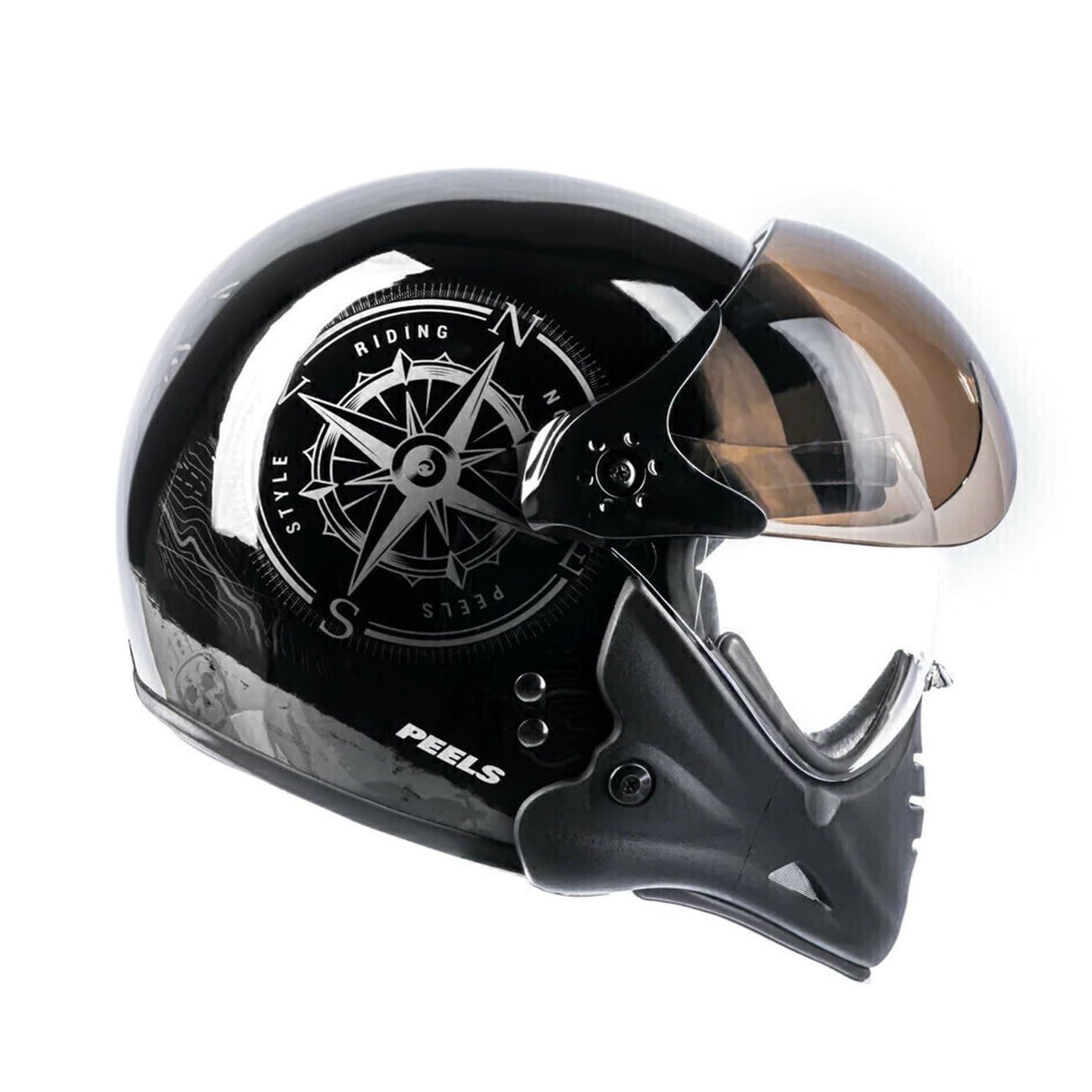 Capacete Peels F-21 North Preto Fosco c/ Viseira - Estilo Náutico e Proteção Total