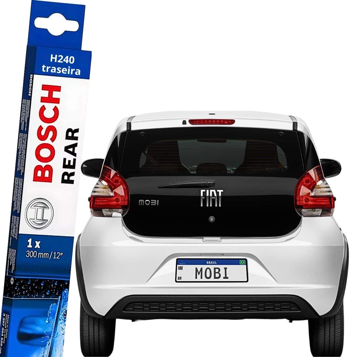Palheta Limpador Vidro Traseiro Bosch Original Fiat Mobi 2021-2025 - Visibilidade Impecável