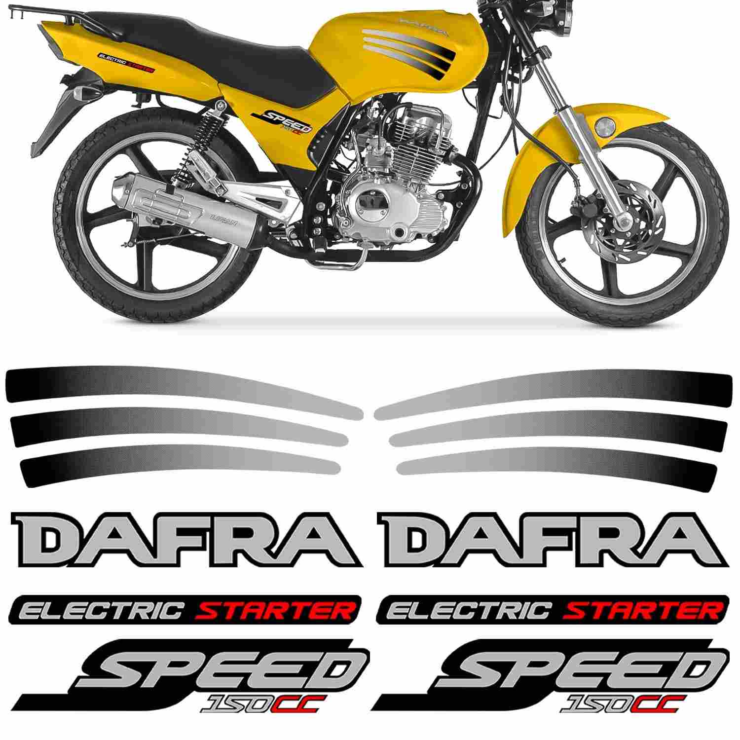 Kit Adesivo Colante Dafra Speed 150 (2008-2009) CINZA - Renove o Visual da Sua Moto!