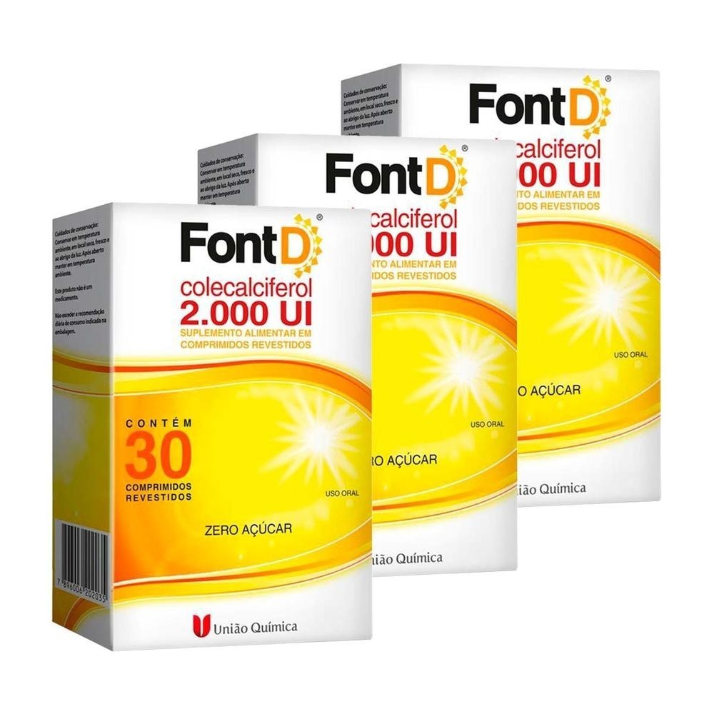 Vitamina D 2000UI: Kit com 3 Font D - Mais Saúde!