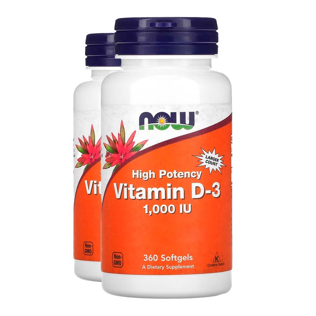 Vitamina D3 Now Foods: Kit 2x 360 Cápsulas