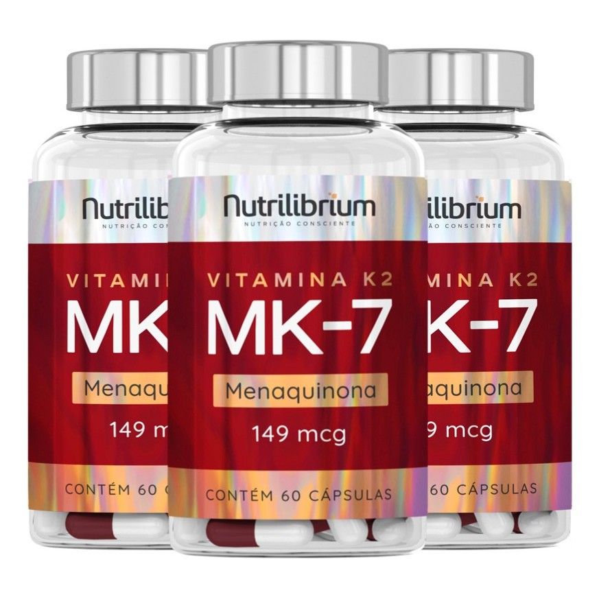 Vitamina K2 Mk7: Kit 3x para Saúde Óssea!