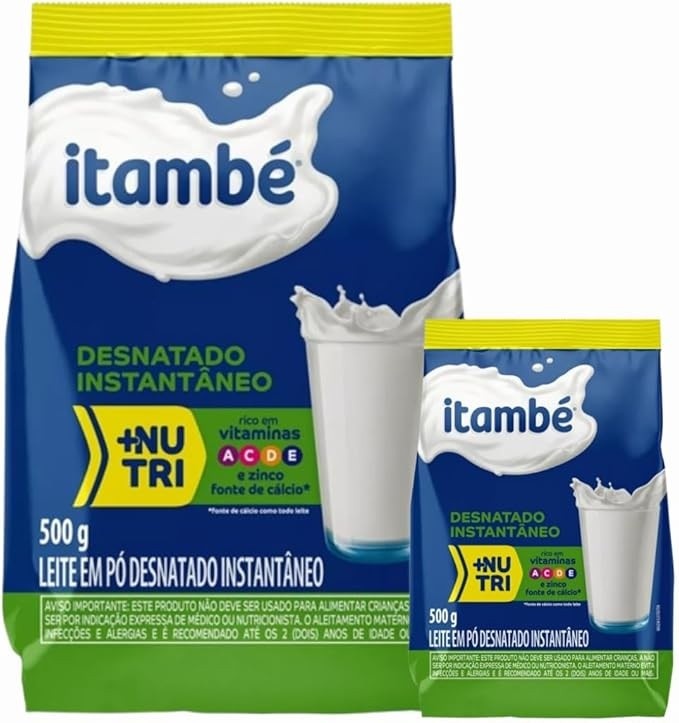 2 Unid - Leite em Pó Desnatado Instantâneo Itambé Vitaminas 500 GR