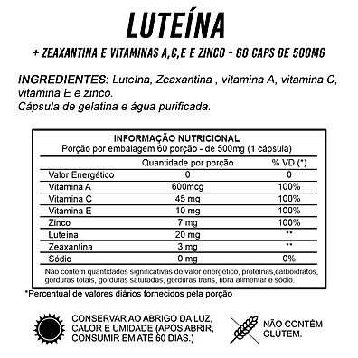 Visão Protegida: Luteína, Zeaxantina + Vitaminas
