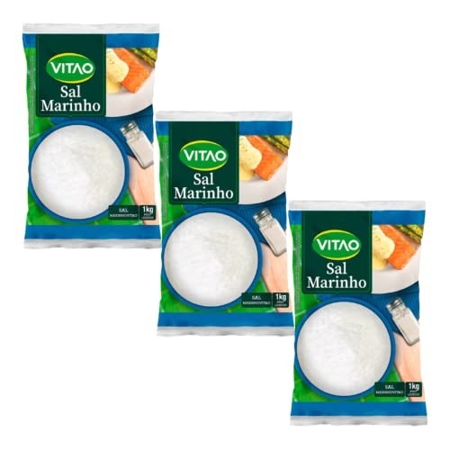 Kit 3 Pacotes de Sal Marinho de 1Kg cada - Vitao