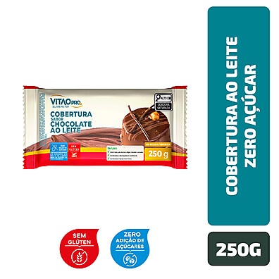 Vitao PRO: Cobertura de Chocolate Zero Açúcar 250g