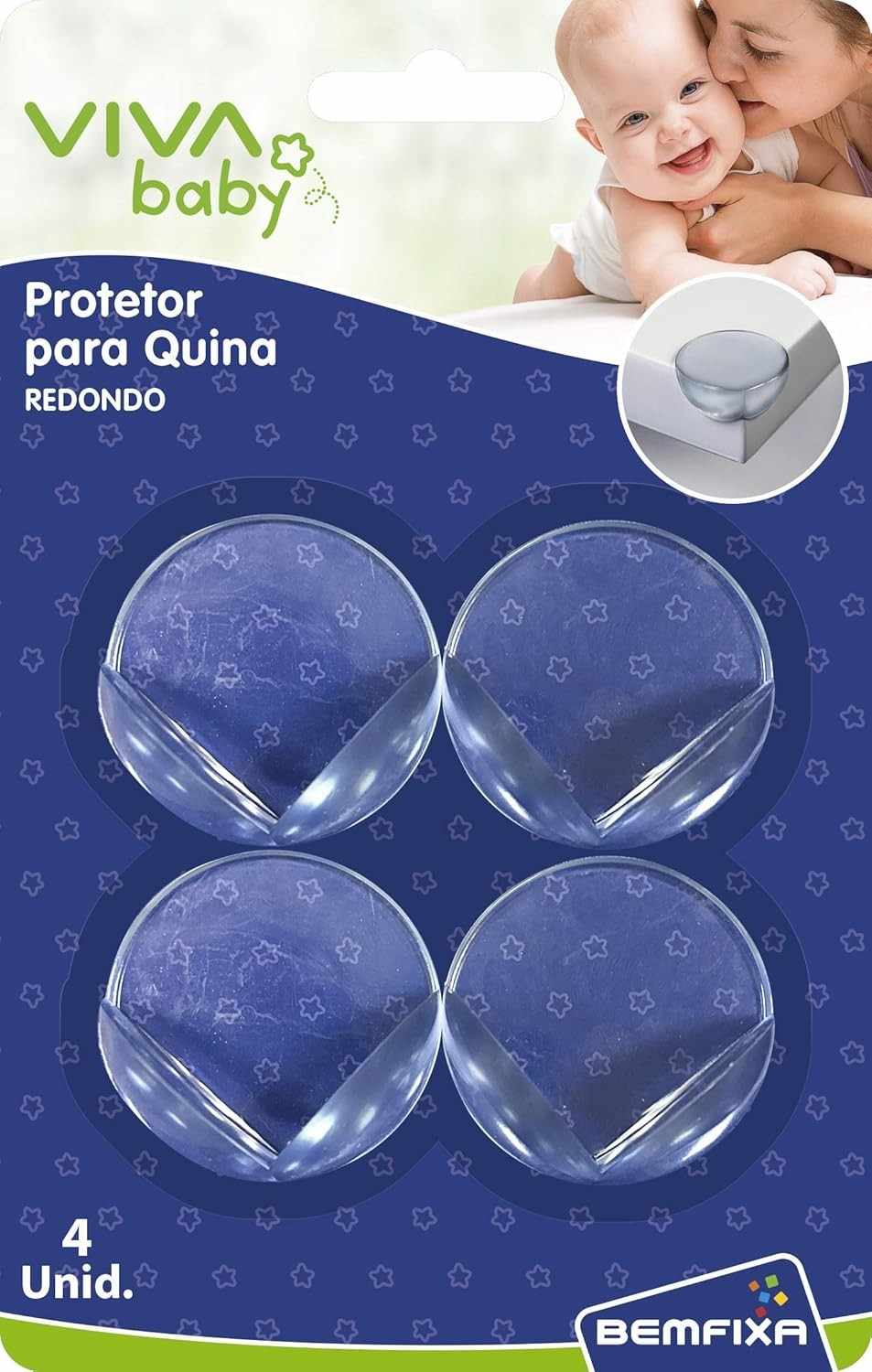 Protetores para Quina Vivababy - Redondos Transparentes para Segurança Infantil