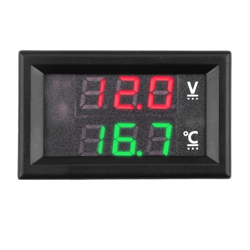 VOKTTA Medidor de Tensão e Temperatura 2-em-1 para Carro - Precisão e Estilo