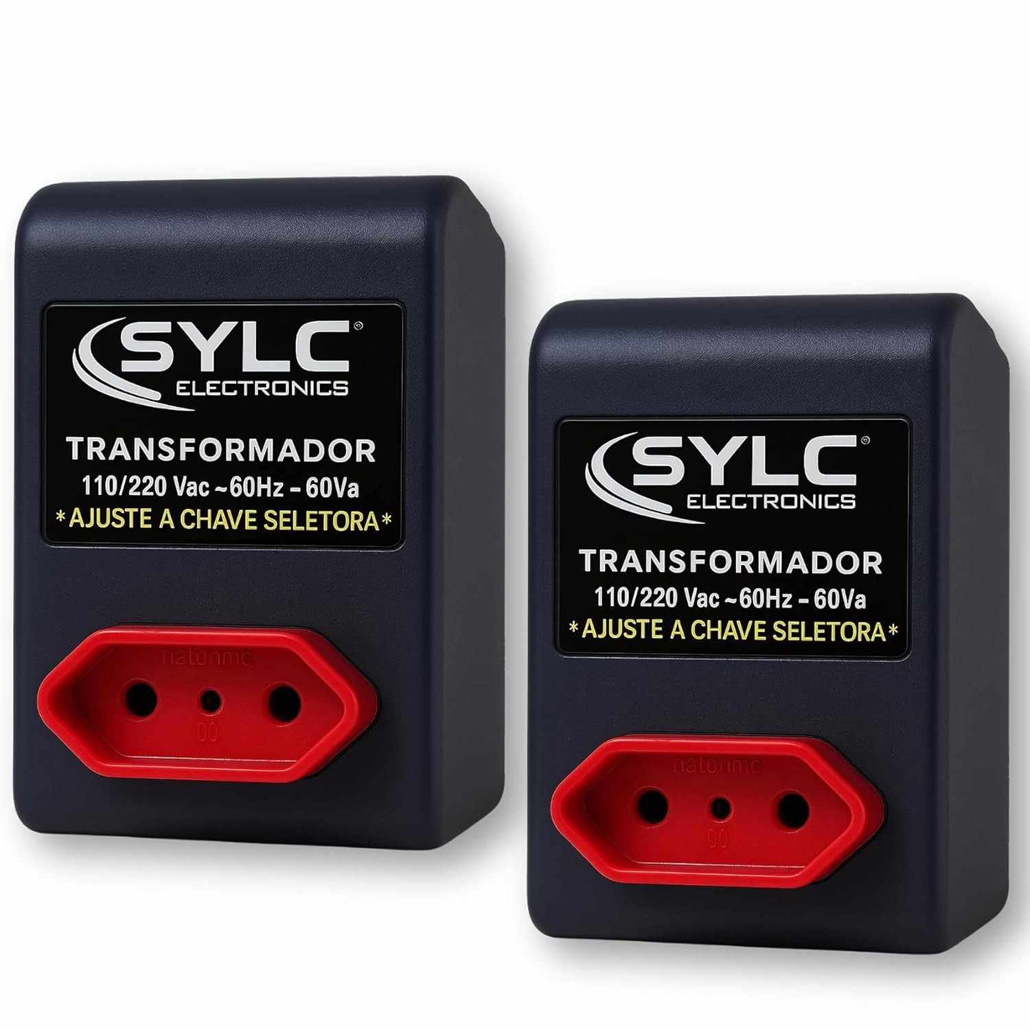 Kit 2 Conversores de Voltagem Bivolt Sylc 45W – Transformador 127V/220V com Seletor Manual