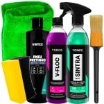 Kit Completo Vonixx: Limpador Sintra Fast, V-Floc, Pneu Pretinho e Acessórios para Detalhamento Automotivo